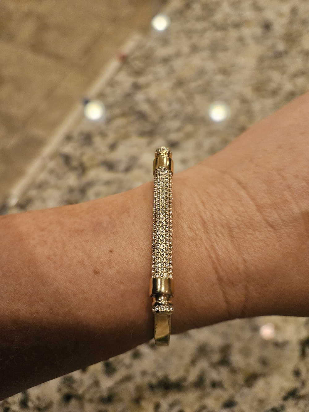Swarovski Gold Crystal Mesh Tube Bracelet